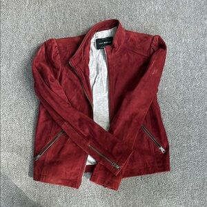 Lucky Brand Red Leather Jacket Classic Blazer Style